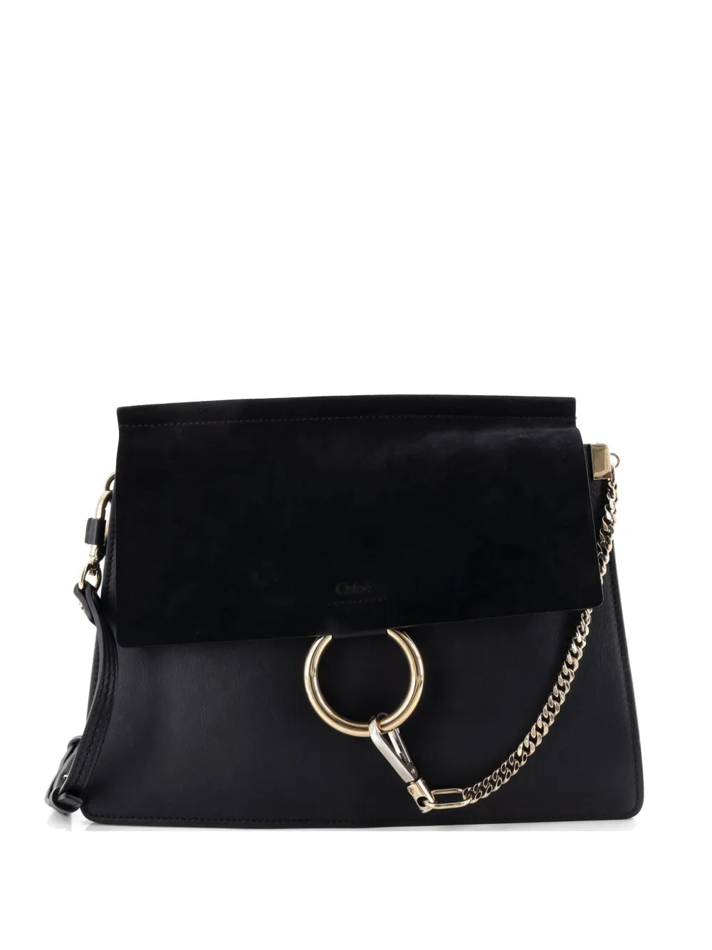 Chloé Pre-Owned Faye Leather and Suede Medium shoulder bag - Schwarz