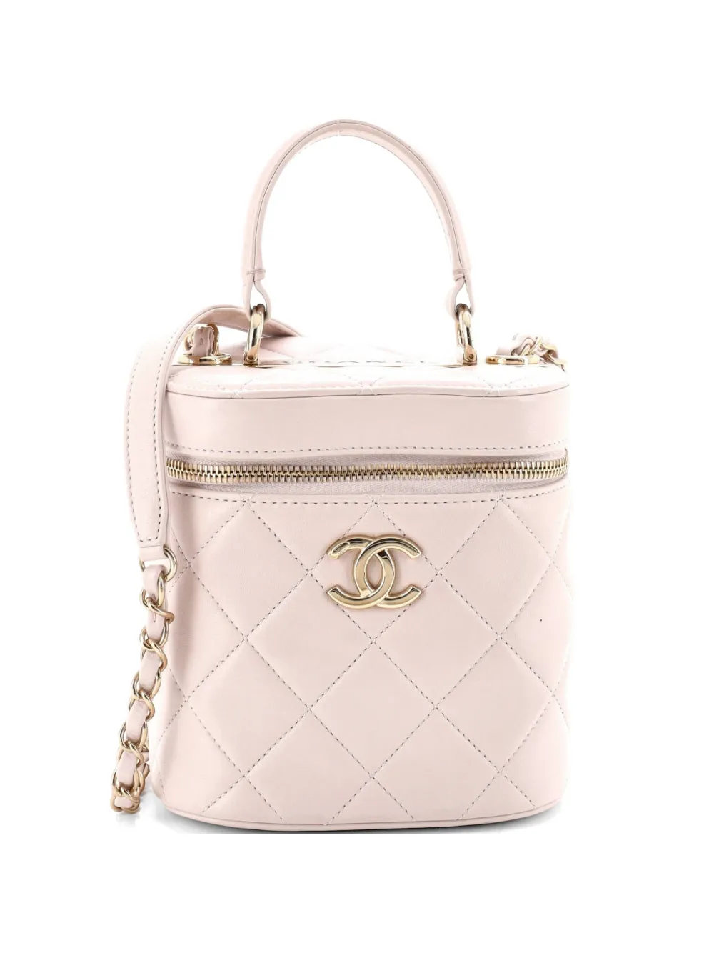 CHANEL Pre-Owned Trendy CC Top Handle Vanity Case Quilted Lambskin Small shoulder bag - Rosa