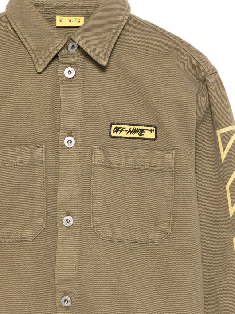 Diag-Stripe Logo-Patch Shirt