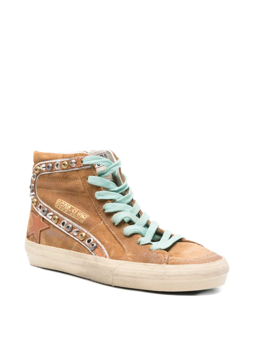 Golden Goose Slide sneakers met studs Bruin
