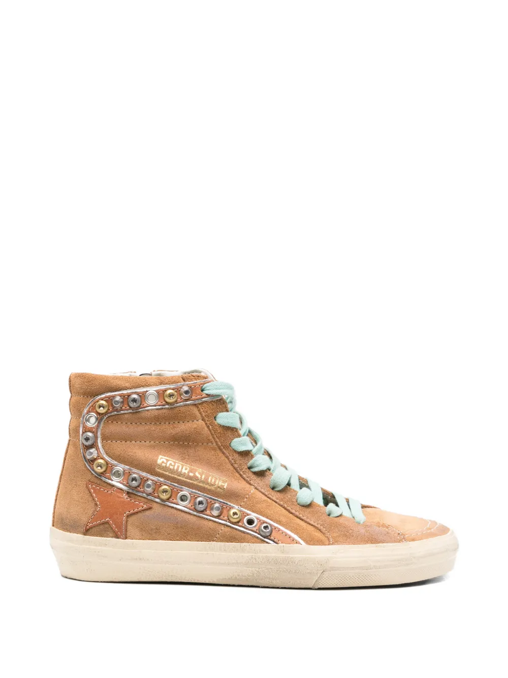 Golden Goose Slide sneakers met studs Bruin