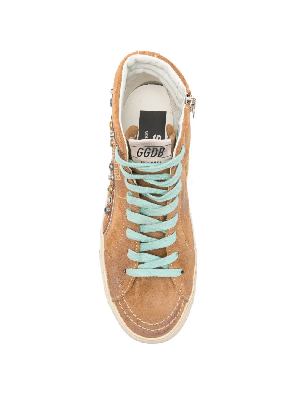 Golden Goose Slide sneakers met studs Bruin