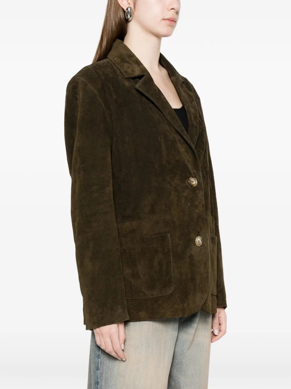  Vicolo Patch-pocket Single-breasted Jacket - Green 