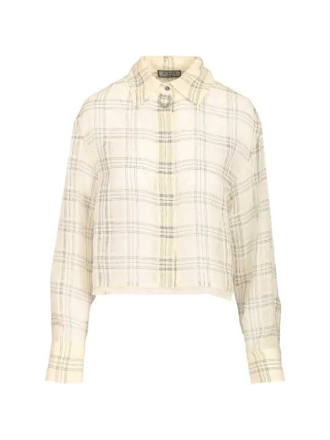 Durazzi Milano  camisa con motivo de cuadros y dobladillo sin rematar
