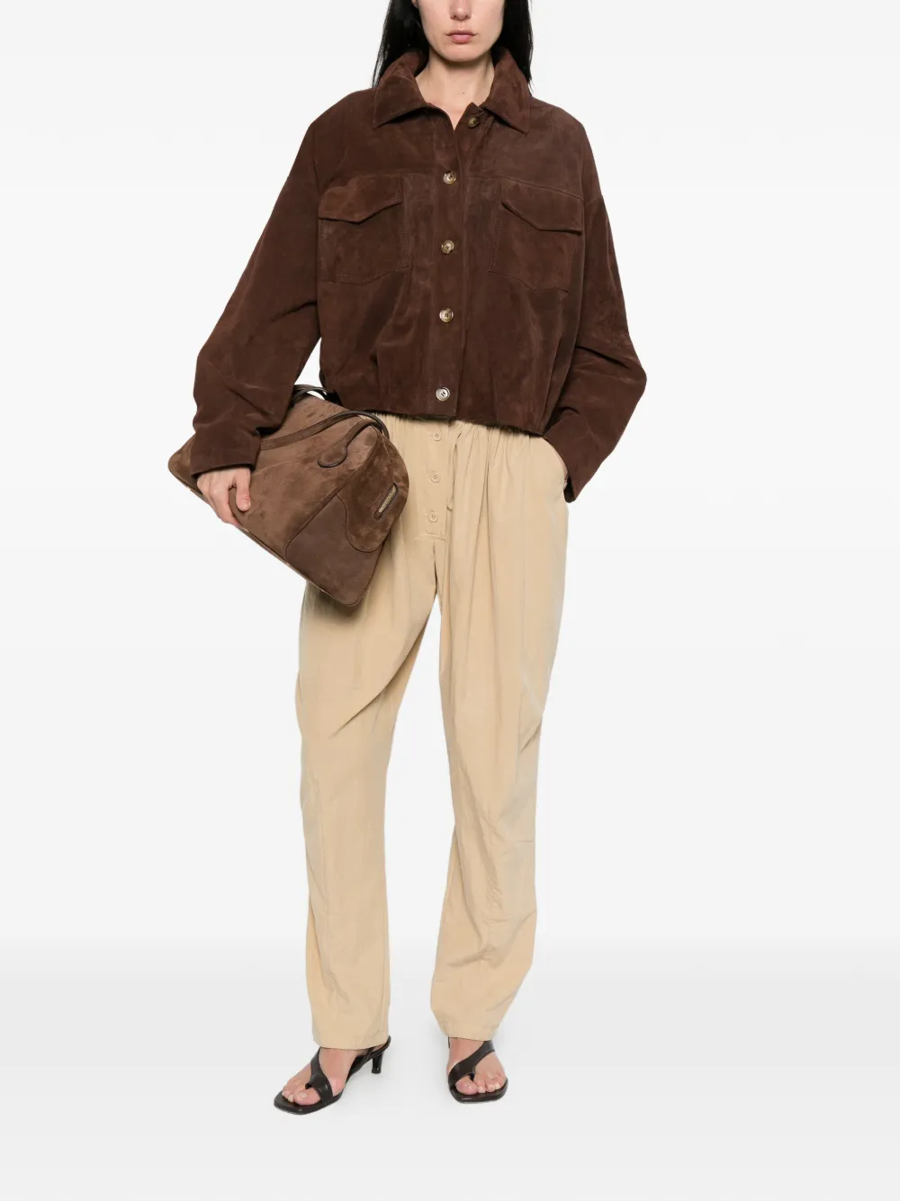  Vicolo Pocket Button Jacket - Brown 