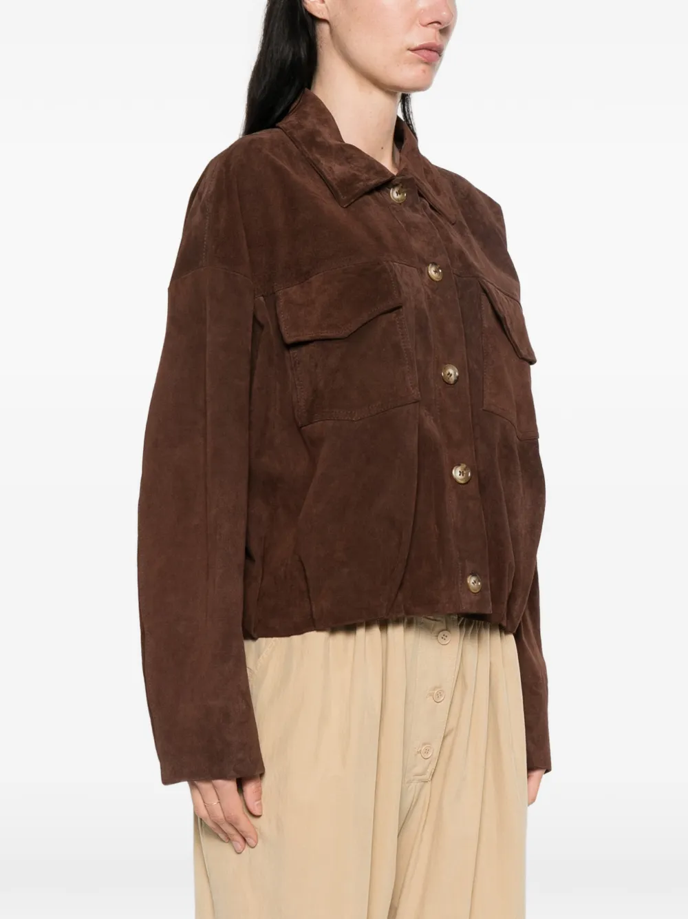  Vicolo Pocket Button Jacket - Brown 