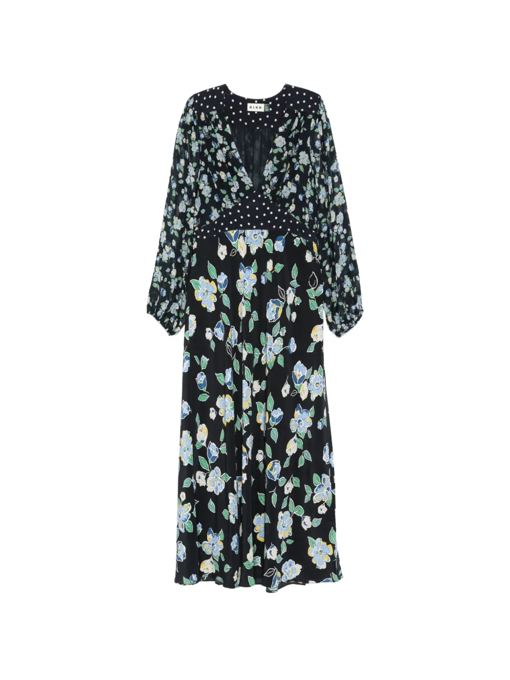 Rixo Kaila floral polka dot dress - Blu