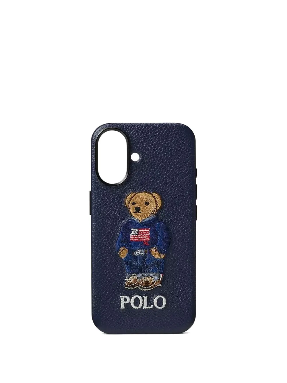 Polo Ralph Lauren Polo Bear leather iPhone 16 Pro case - Blu