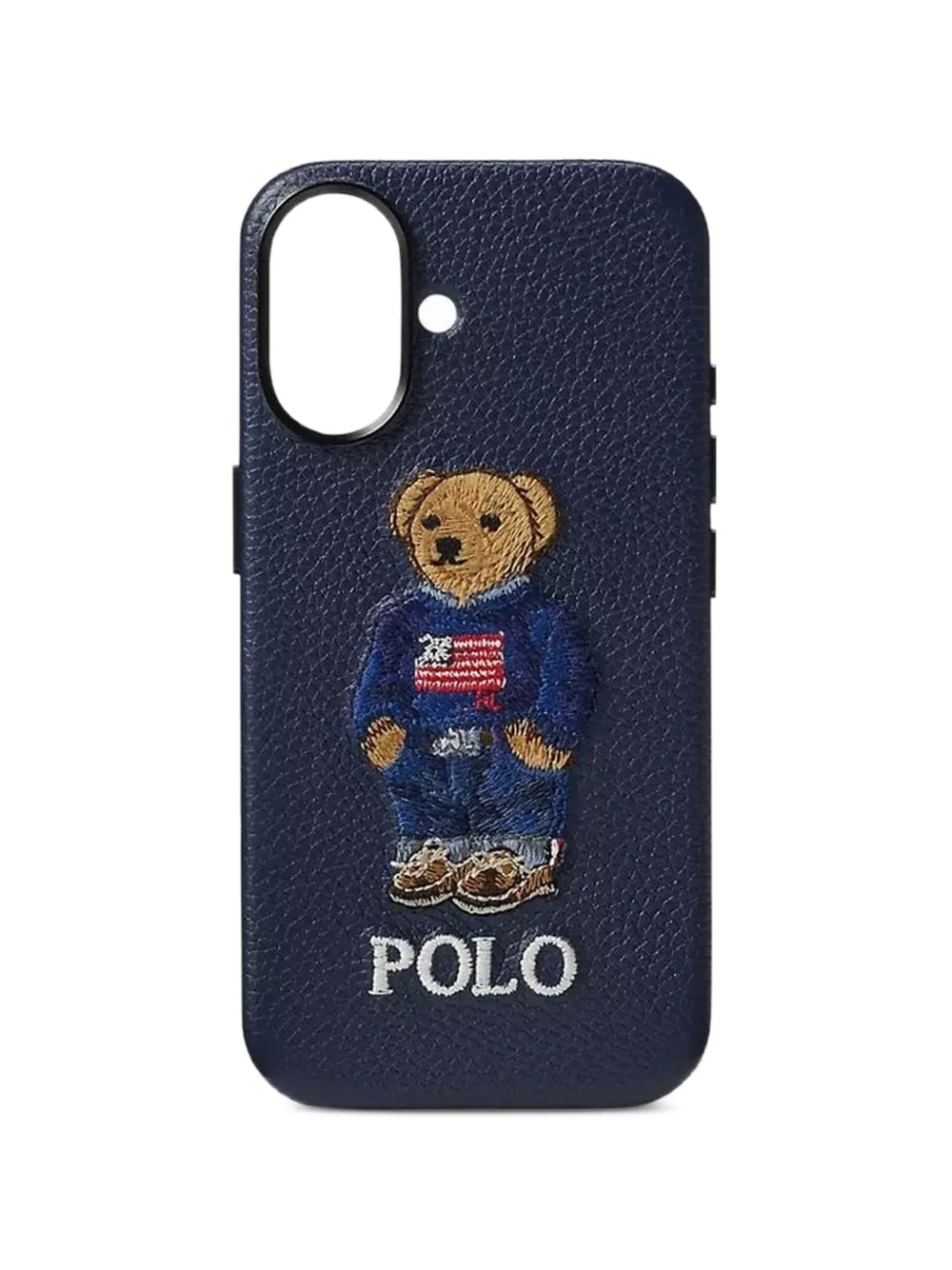 Polo Ralph Lauren Polo Bear leather iPhone 16 Pro case - Blu
