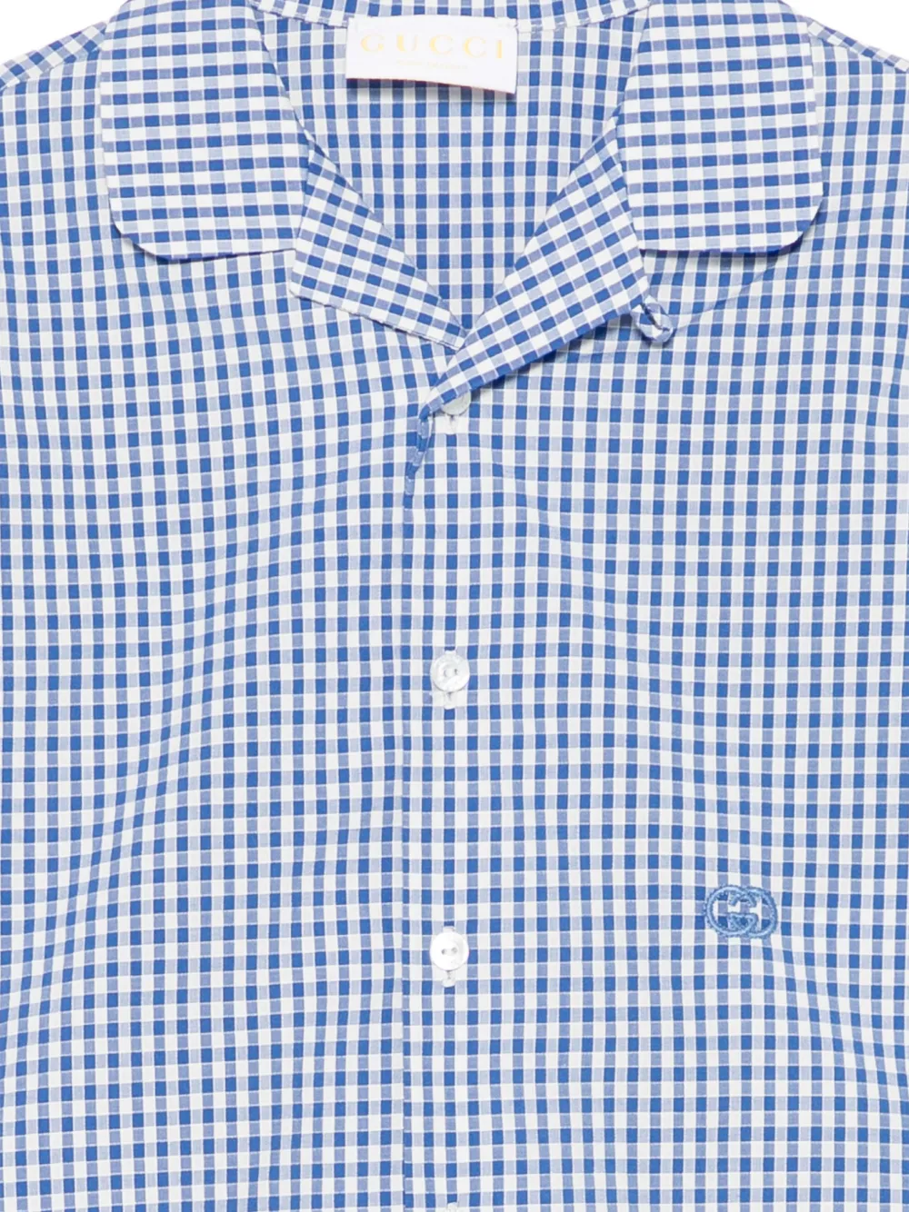  Gucci Kids Gingham Shirt - Blue 