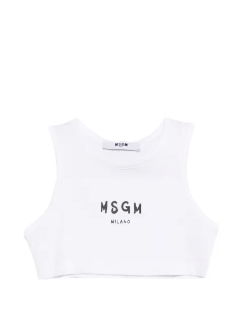 MSGM Kids logo-detail crop top