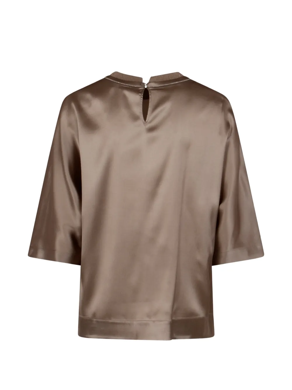  Peserico Beaded-collar Shirt - Brown 