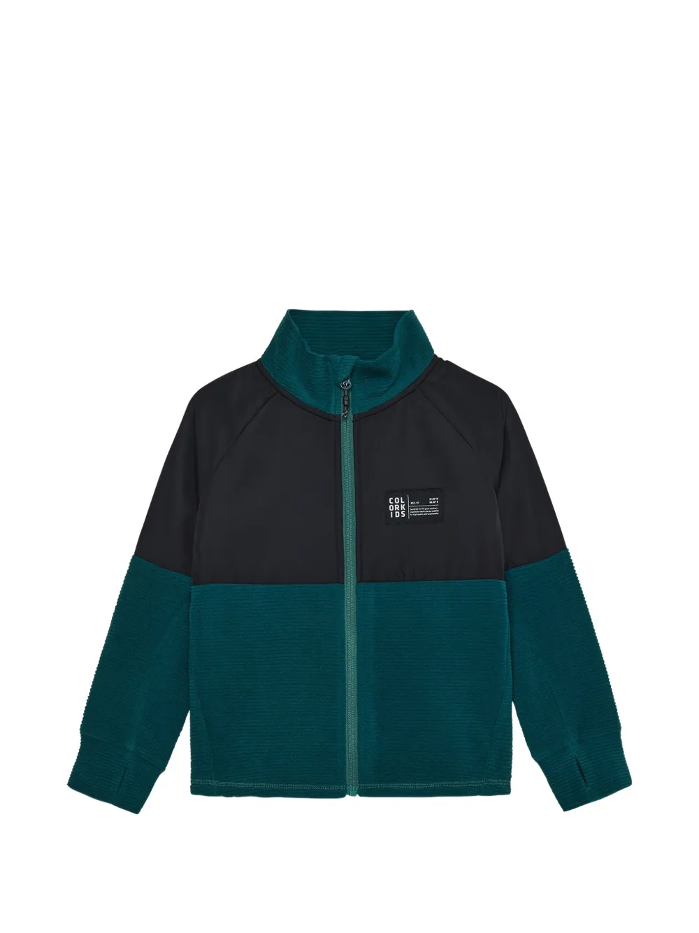 COLOR KIDS two-tone zip-up fleece jacket - Green