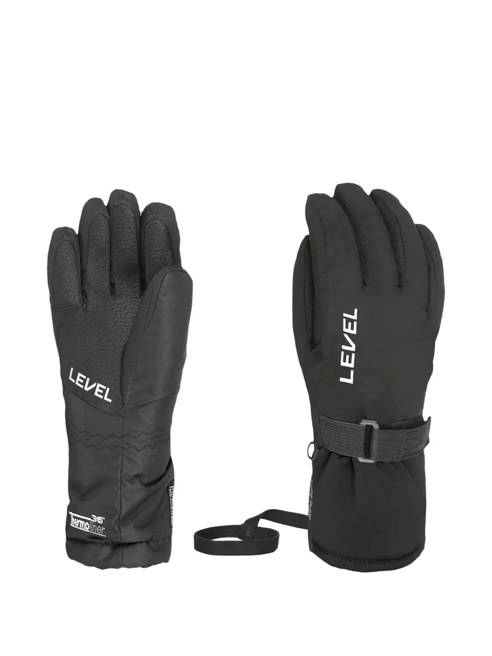  Level Kids Junior Ski Gloves - Black 