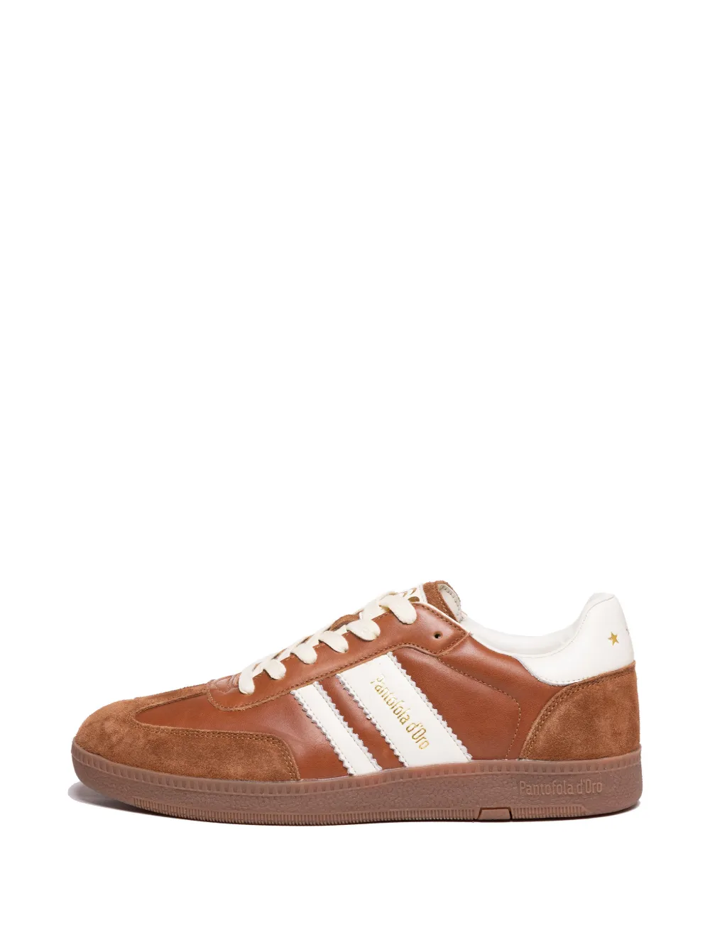 Pantofola D'oro stripe leather sneakers - Marrone