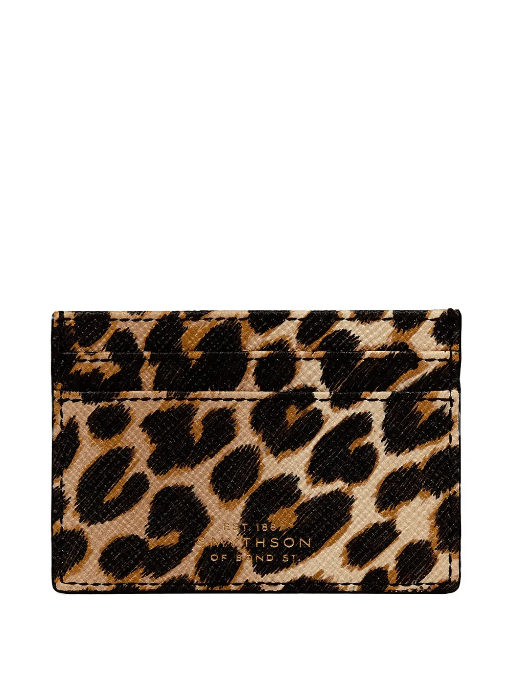 Smythson Portacarte Panama leopardato - Toni neutri