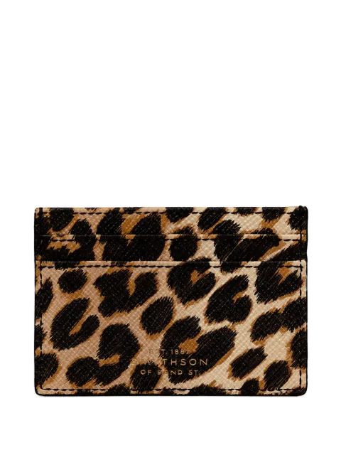 Smythson Panama leopard-print card holder