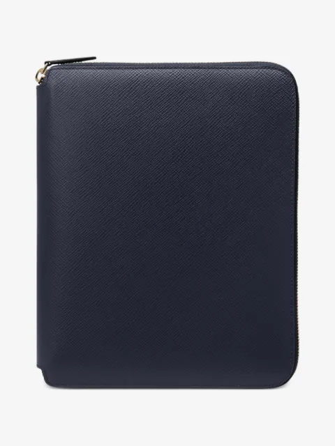 Smythson A5 zip-up writing folder