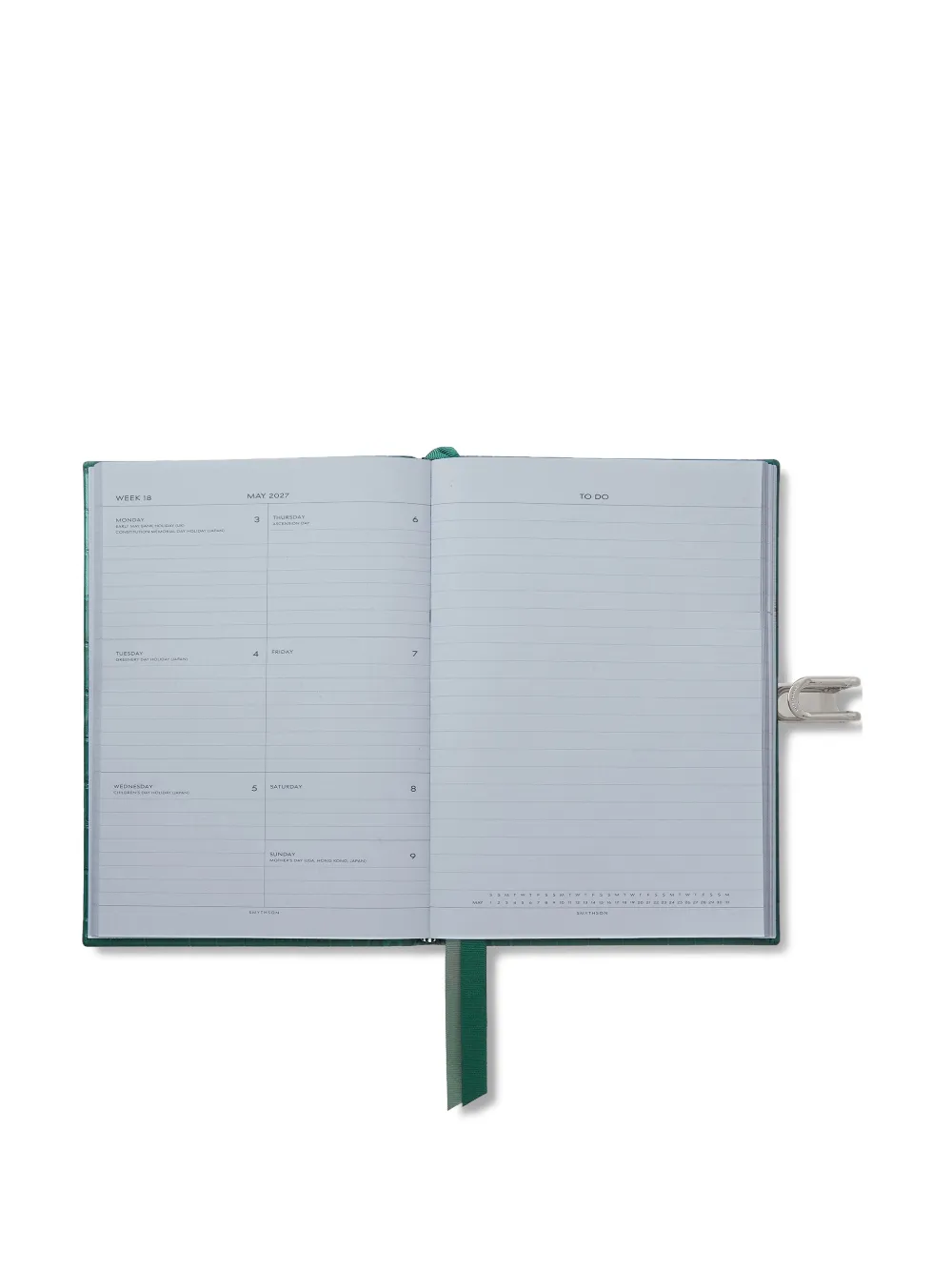  Smythson Agenda Settimanale Soho 2026-2027 - Verde 