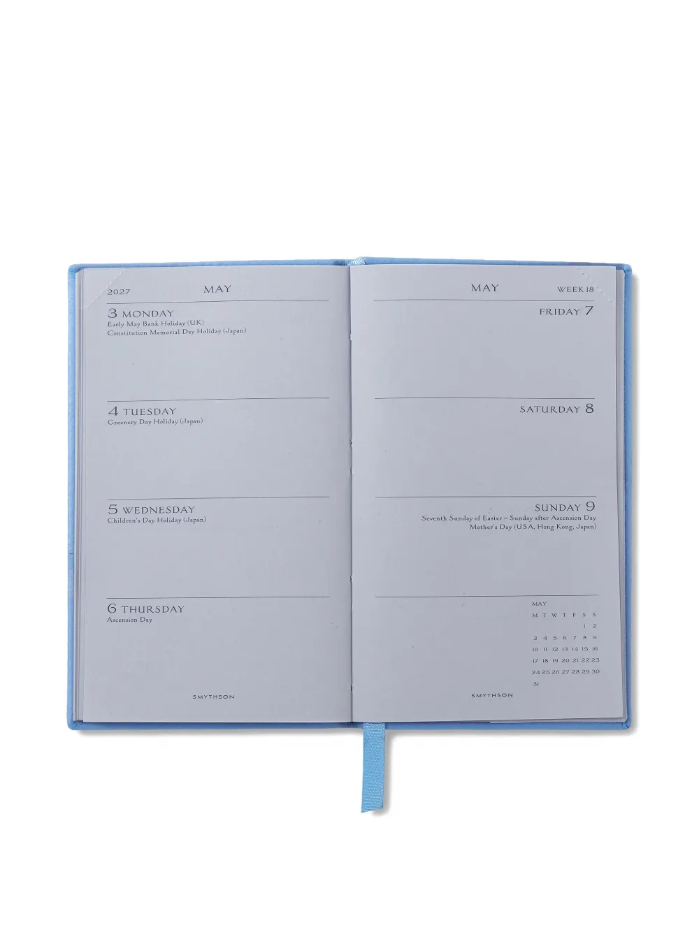  Smythson 2026 - 2027 Panama Weekly Diary - Blue 