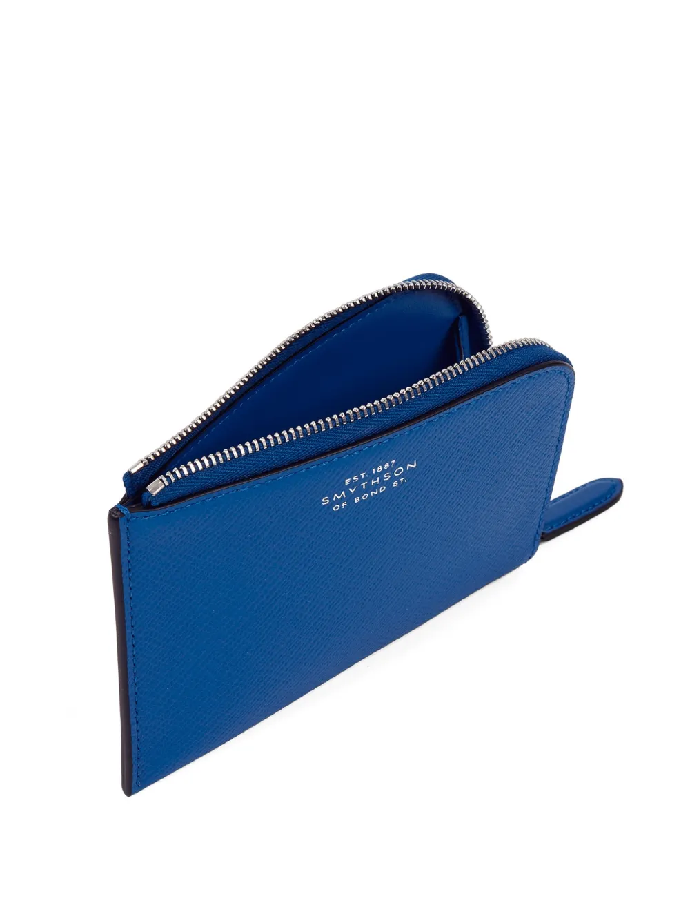  Smythson Small Panama Leather Wallet - Blue 