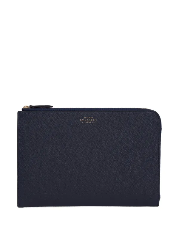 Smythson Slim Pouch in Blue