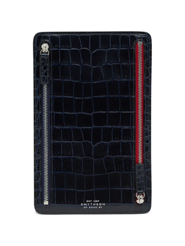 Smythson Multi-zip Case in Blue