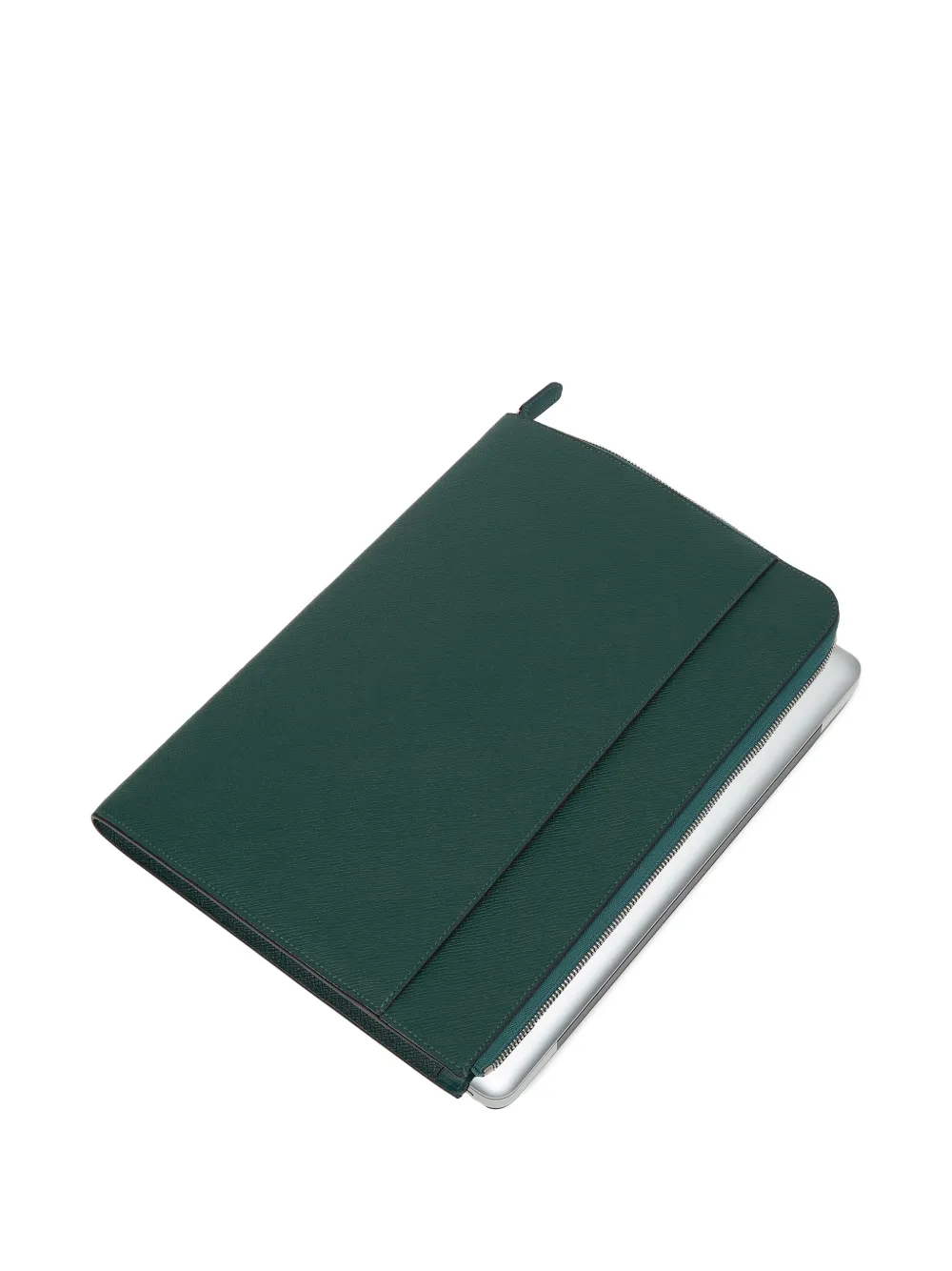 Smythson Kleine Panama laptoptas met rits Groen