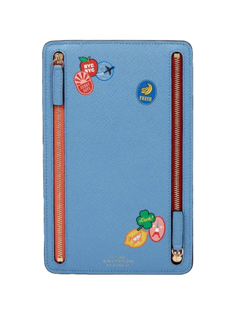 Smythson Panama multi-zip sticker case