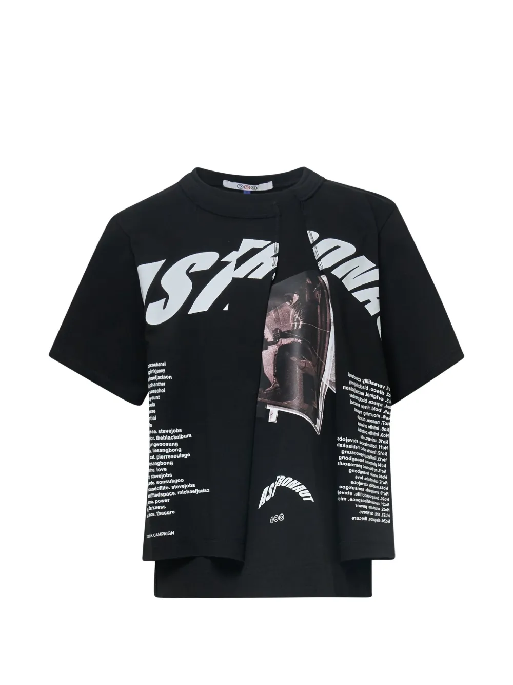 Ordinary Couture Code 애스트로넛 프린트 티셔츠 | 블랙 | Image 1