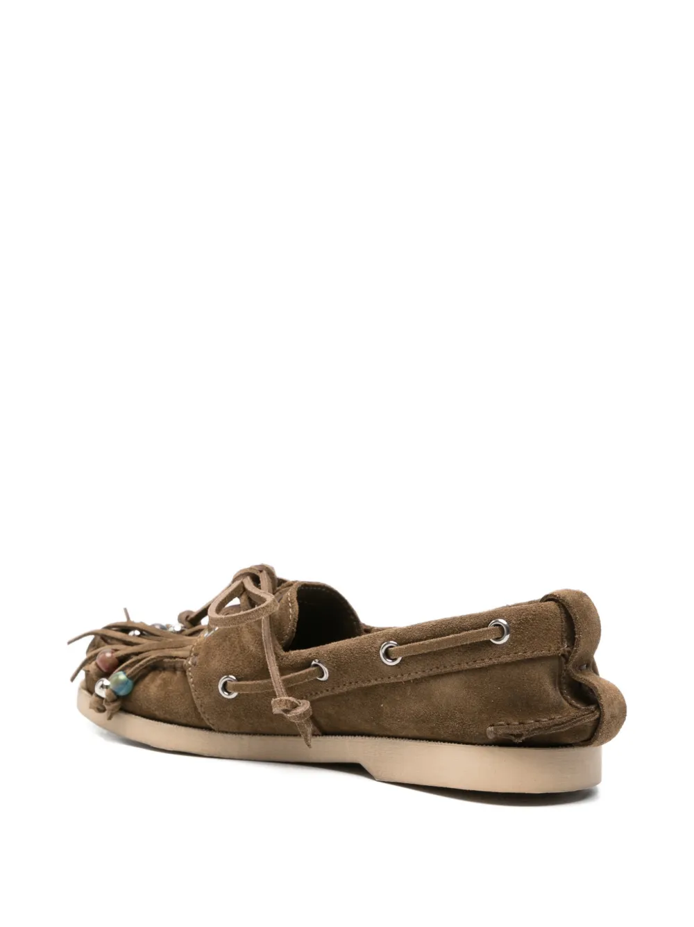 Golden Goose Cruise fringed beaded boat shoes Bruin