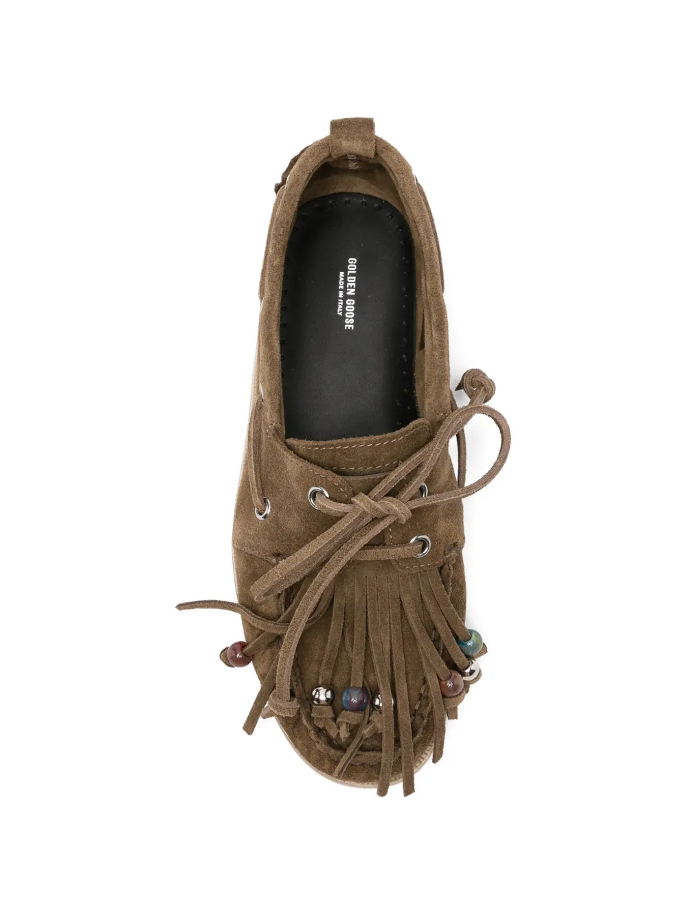 Golden Goose Cruise fringed beaded boat shoes Bruin