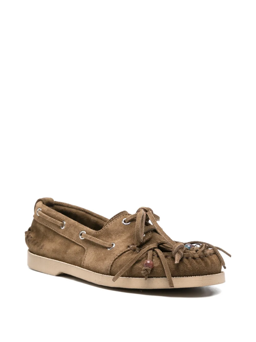 Golden Goose Cruise fringed beaded boat shoes Bruin