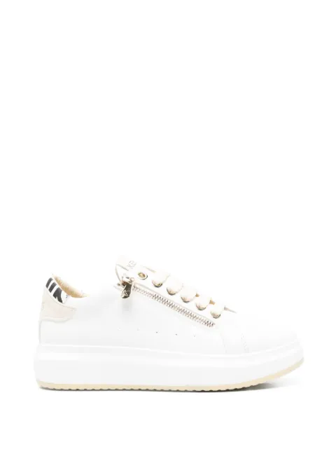 KEYS zip-detail leather sneakers