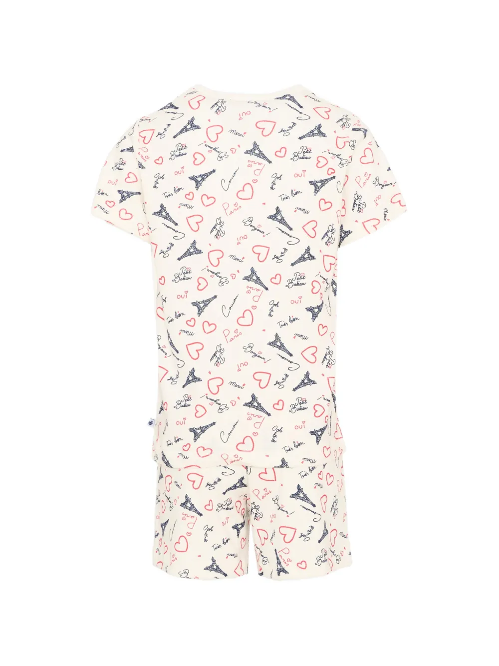 Petit Bateau Pyjama met Eiffel toren- en hartprint Beige
