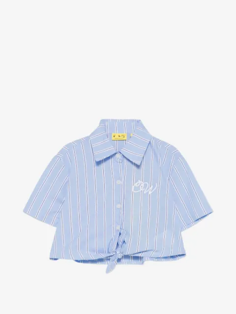 Off-White Kids blusa con logo bordado y motivo de rayas