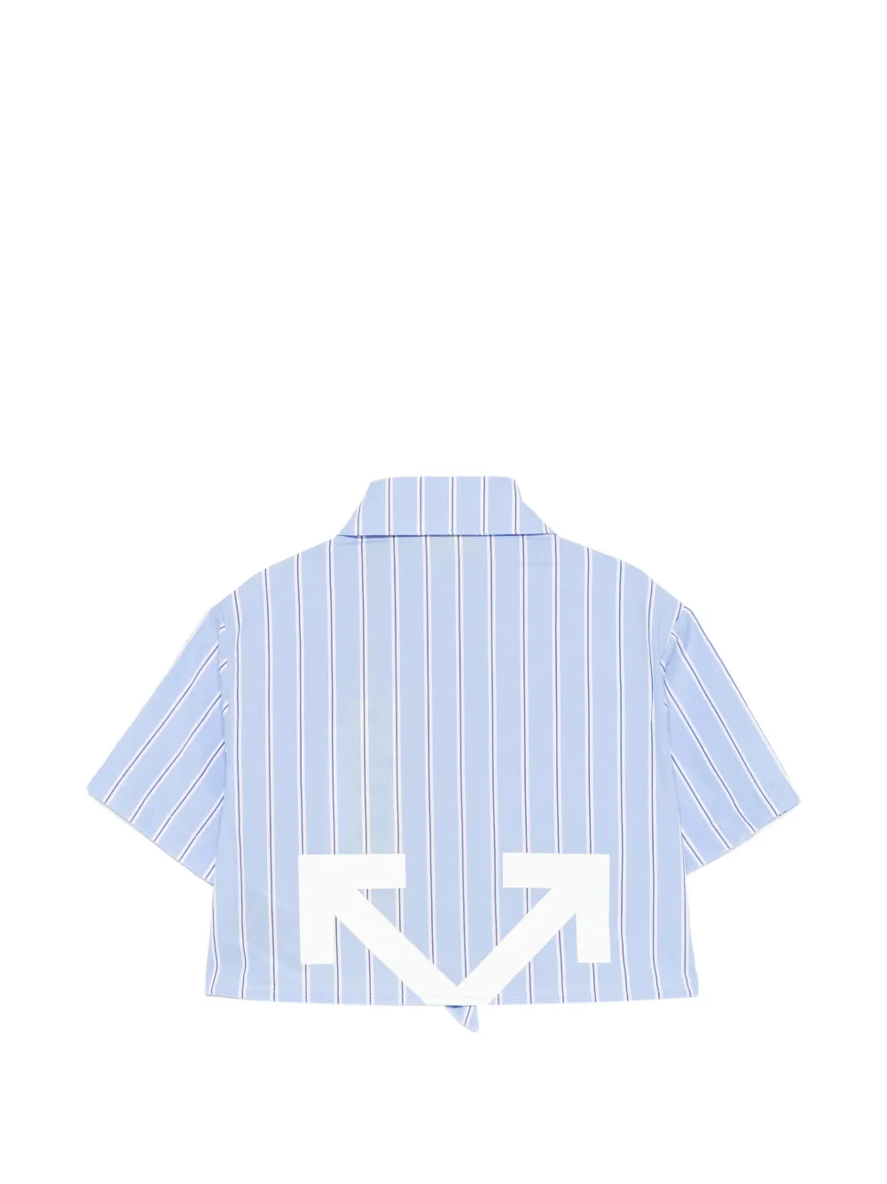 Off-White Kids Gestreept shirt met geborduurd logo Blauw