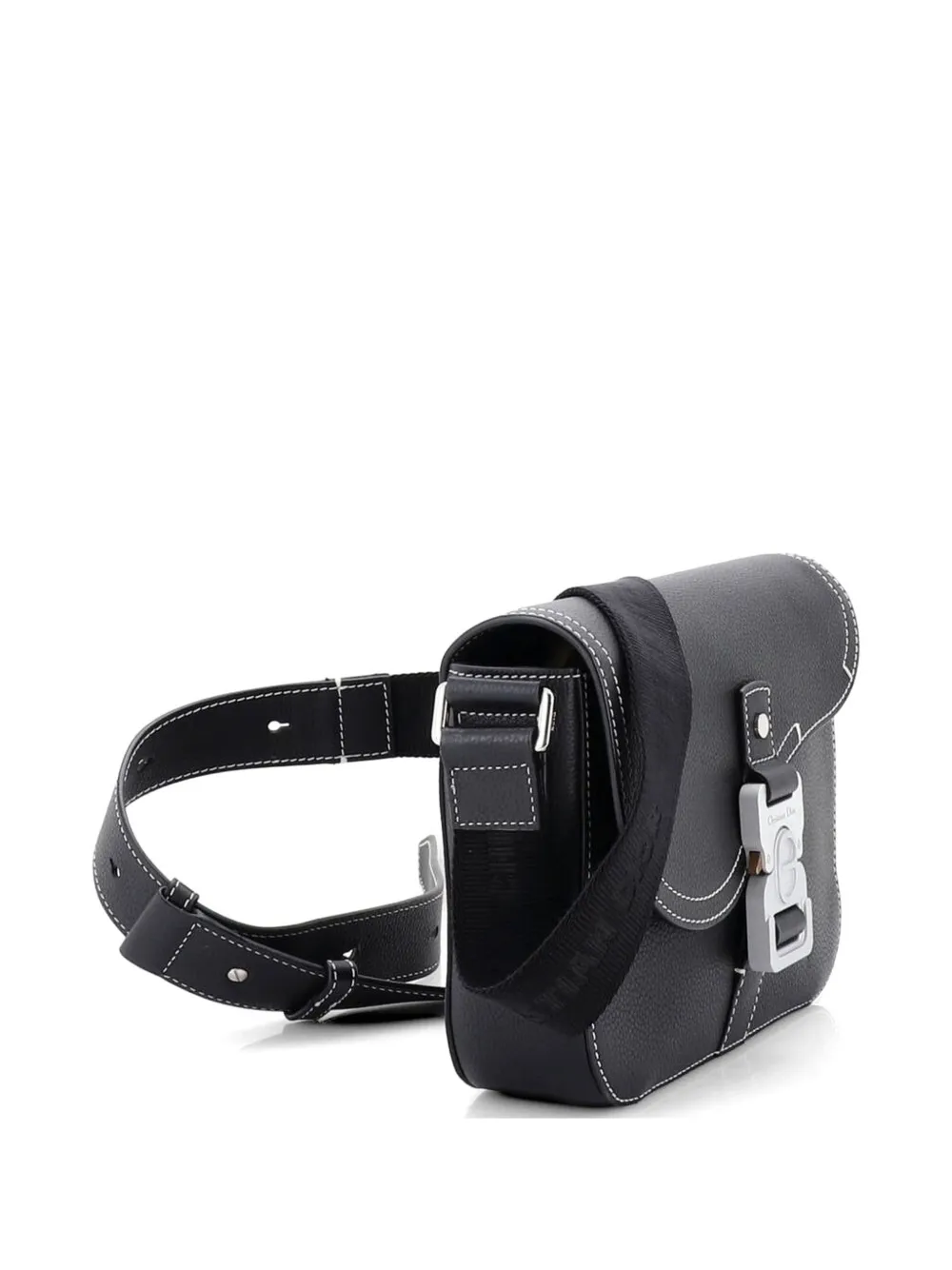 Saddle Buckle Flap Messenger Bag Leather Mini Crossbody Bag