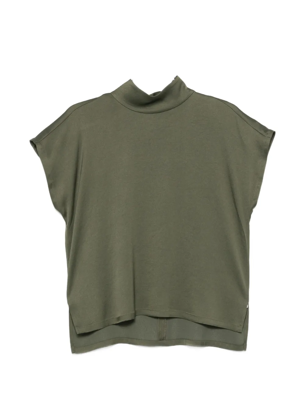 Drykorn turtle neck short sleeve blouse - Verde