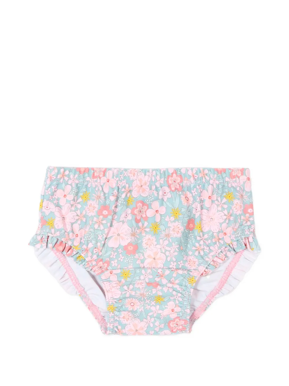 Petit Bateau ruffled floral bikini bottom - Blu