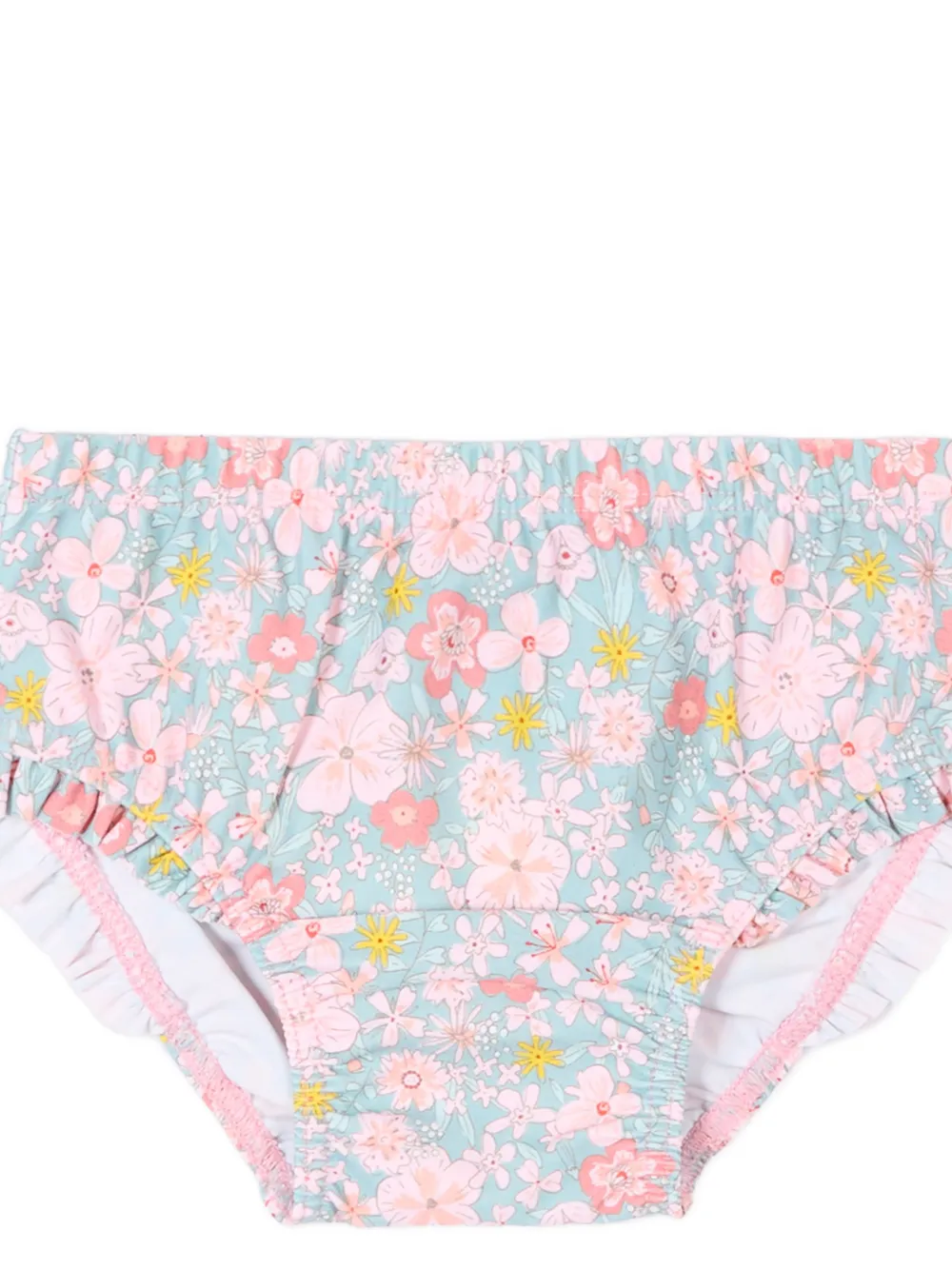 Petit Bateau Bikinislip met ruches en bloemenprint Blauw