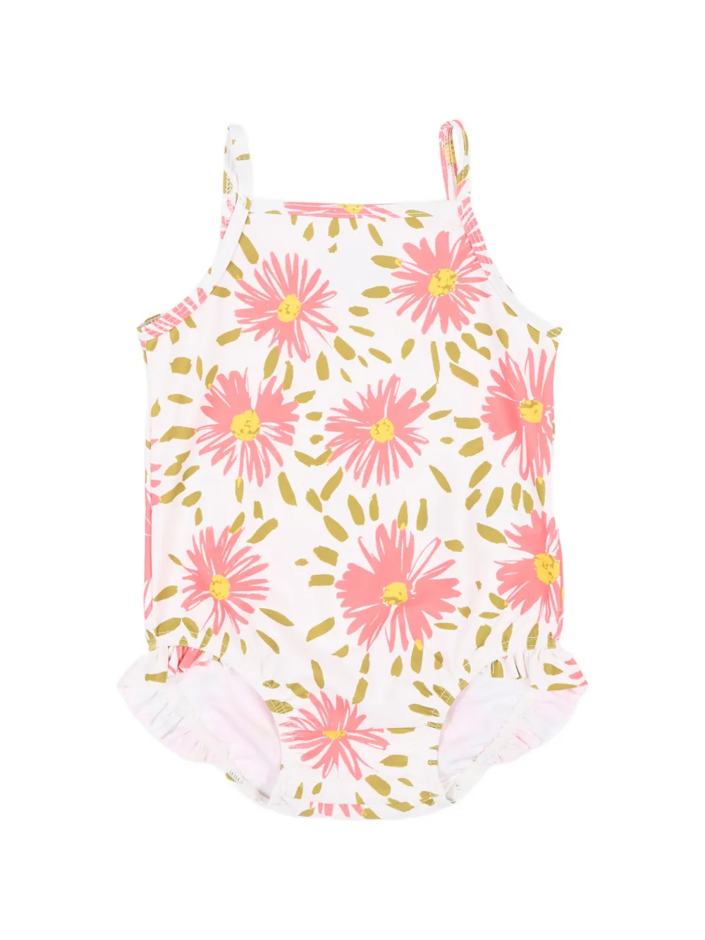 Petit Bateau ruffled floral swimsuit - Bianco
