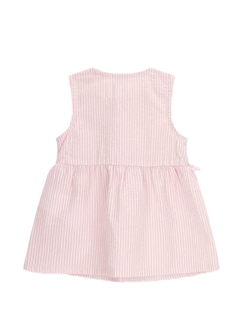 Striped-Pattern Strawberry-Motif Dress Set