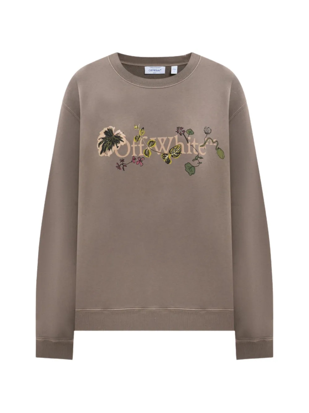 Off-White floral-print logo sweatshirt - Nude