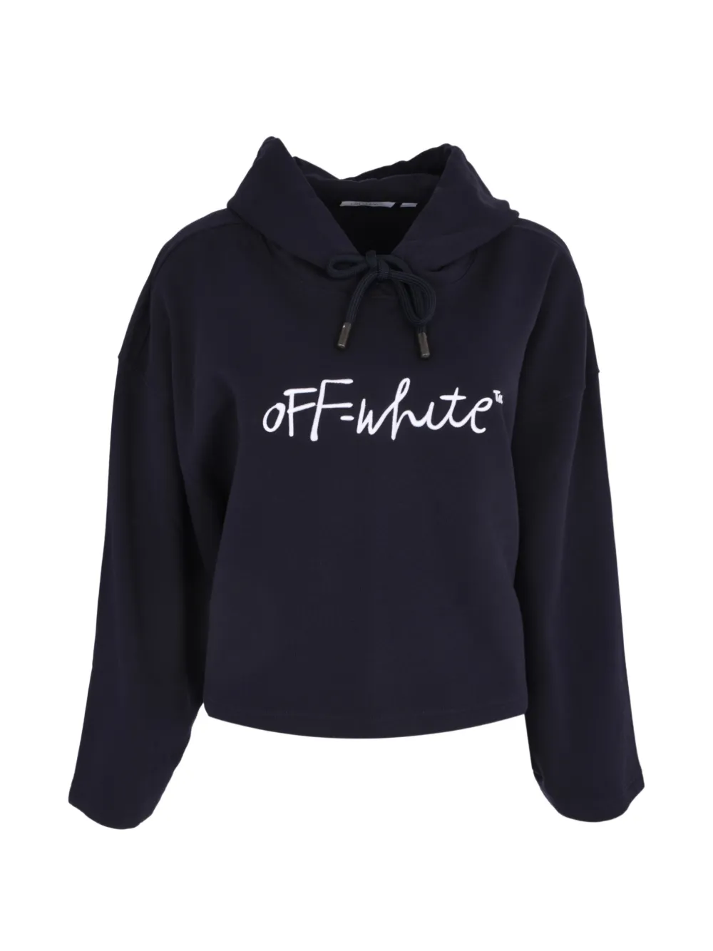 Off-White logo-embroidered hoodie - Blau
