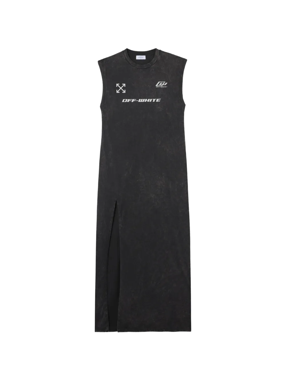 Off-White marble-effect logo-print dress - Nero