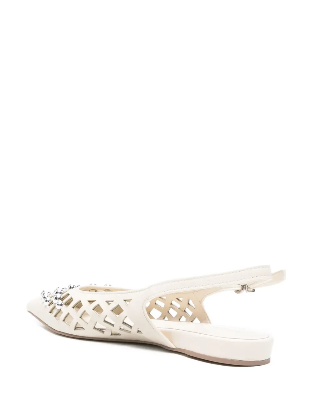  Apepazza Petal Embellished Ballet Flats - Neutrals 