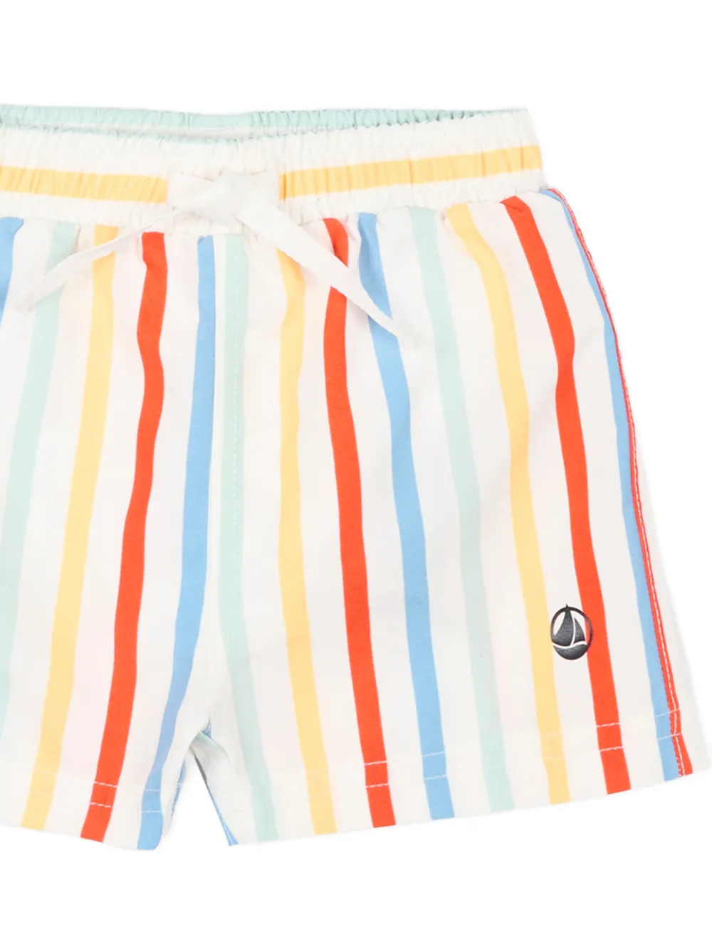  Petit Bateau Striped Swim Shorts - White 