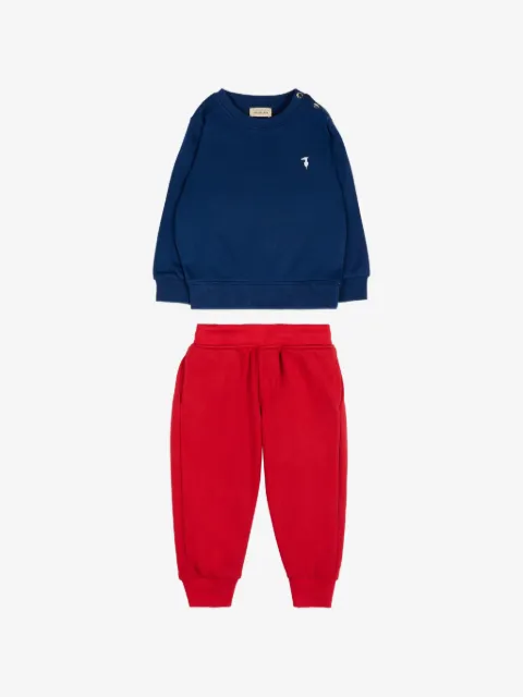 TRUSSARDI JUNIOR embroidery long-sleeves tracksuit set 