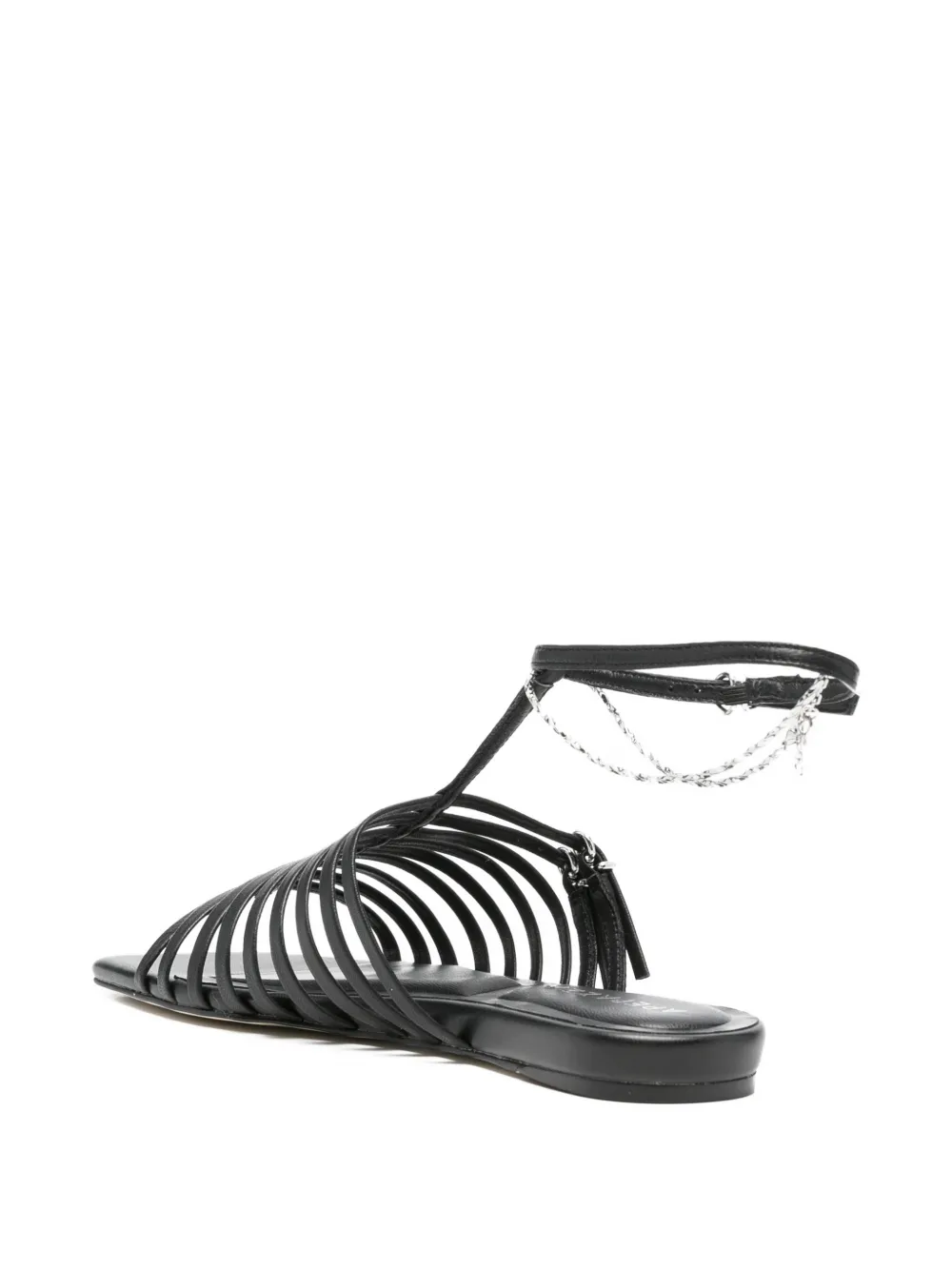 APEPAZZA Dhalia sandalen met kettingbandje Zwart